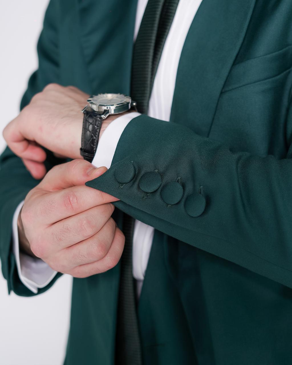 Men's formal olive blazer with tailored fit - BYNB